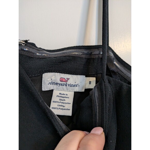 Vineyard Vines Women Size 8 Solid Black Spaghetti Strap Sleeveless Jumpsuit - Picture 5 of 7